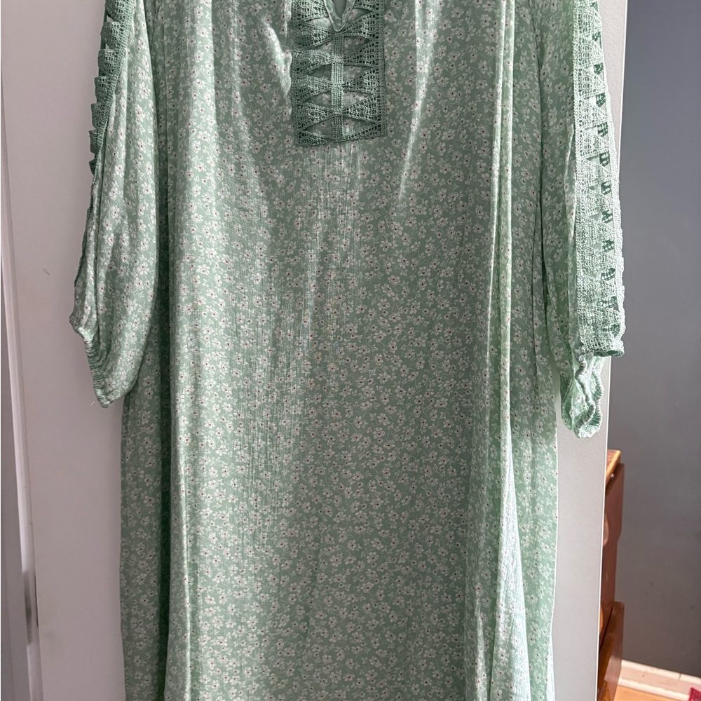 Indigo Rose Mint Floral Dress